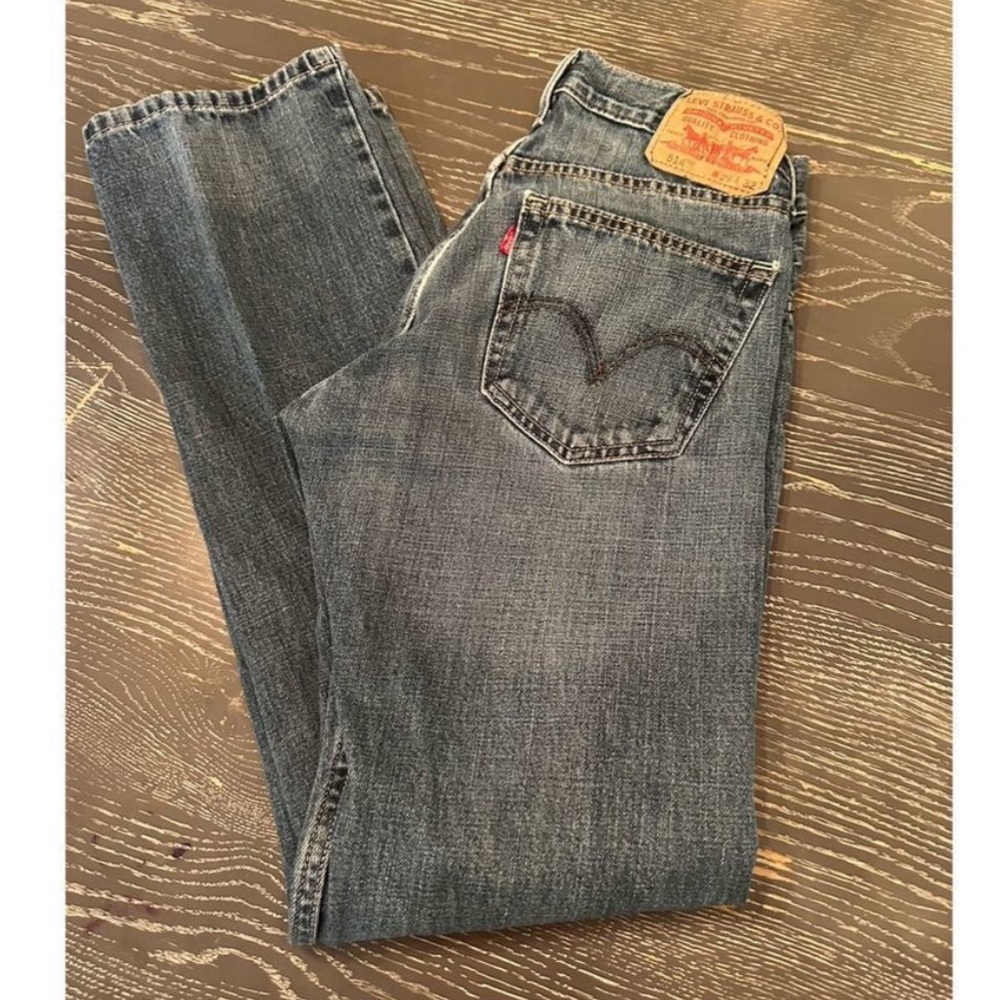 Levi's 514 Slim Straight Jeans Men's Blue Cotton Size 29x32